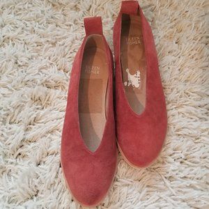 eileen fisher • humor flat in red orange size 7.5